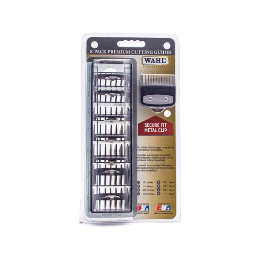 WAHL PROFESSIONAL 8-PACK PREMIUM CUTTING GUIDES (METAL CLIP)