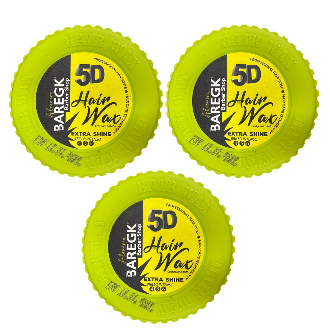 5D HAIR WAX EXTRA SHINE (SET DE 3 BRILLO INTENSO) - BAREGK