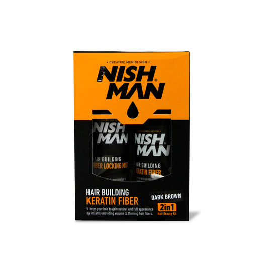 HAIR BULDING KERATIN FIBER DARK BROWN - NISHMAN