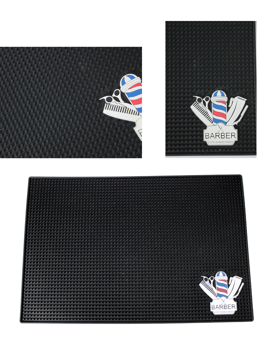 TAPETE ANTIDESLIZANTE PARA HERRAMIENTAS DE BARBERÍA - BARBER CUTS SHAVES FADES