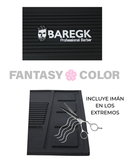 PROFESSIONAL BARBER RUBBER MAT WITH MAGNET (TAPETE DE GOMA) - BAREGK