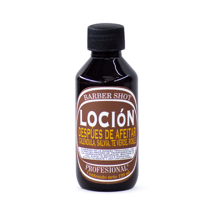 BARBER SHOT LOCIÓN DESPUÉS DE AFEITAR (CALÉNDULA, SALVIA, TÉ VERDE, ROBLE)