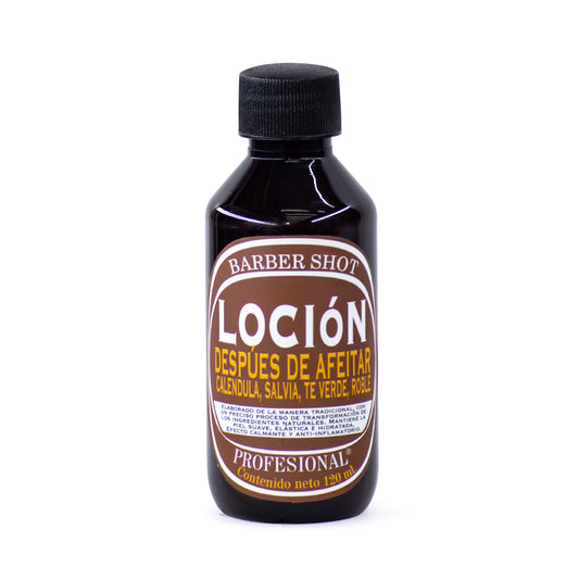 BARBER SHOT LOCIÓN DESPUÉS DE AFEITAR (CALÉNDULA, SALVIA, TÉ VERDE, ROBLE)