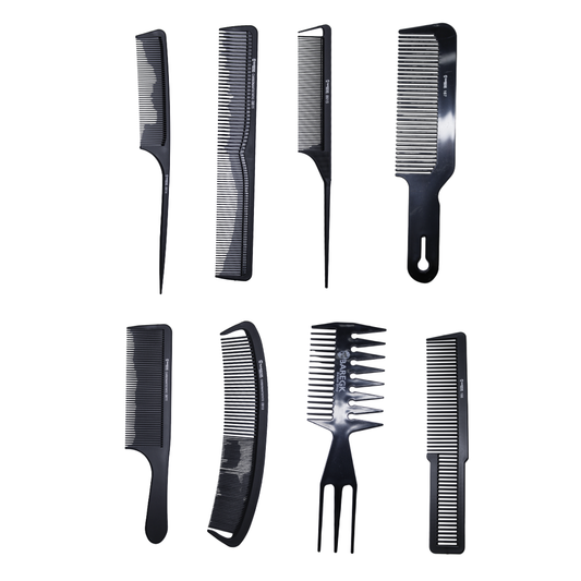 JUEGO DE 8 PEINES PROFESIONALES DE CORTE Y ESTILIZADO - BAREGK