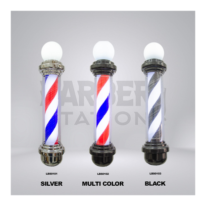 JUEGO DE TRES POSTES DE BARBERO LUMINOSOS (BARBER POLES)