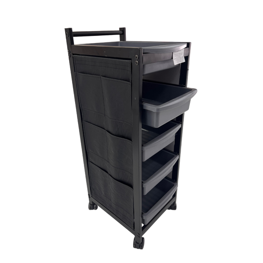 CARRITO AUXILIAR DE PELUQUERÍA PROFESIONAL CON ALMACENAMIENTO MÚLTIPLE