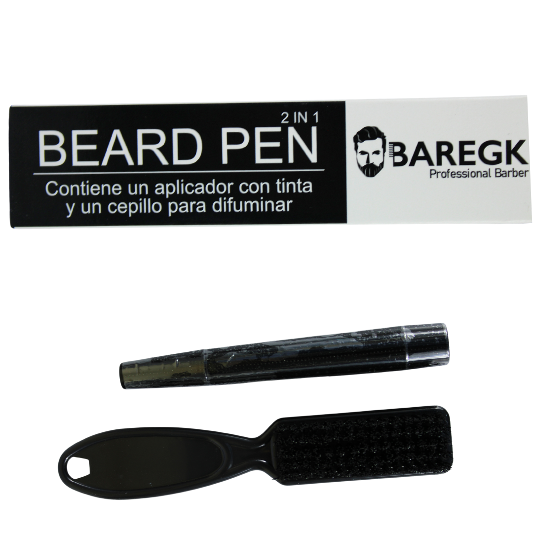 BEARD PEN 2 EN 1 LÁPIZ Y CEPILLO PARA DISEÑO DE BARBA - BAREGK