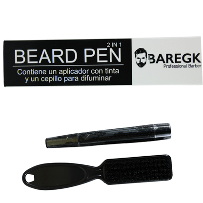 BEARD PEN 2 EN 1 LÁPIZ Y CEPILLO PARA DISEÑO DE BARBA - BAREGK