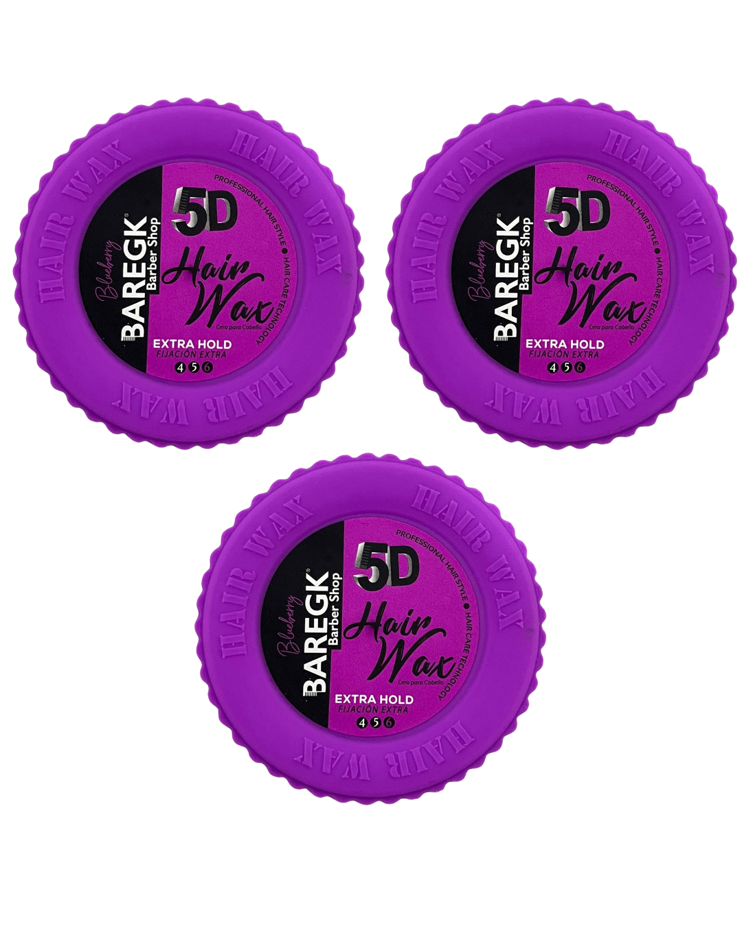 5D HAIR WAX BLUEBERRY EXTRA HOLD SET DE 3 - BAREGK