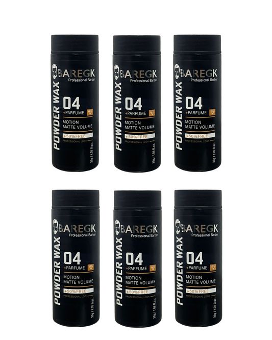 SET DE 6 PROFESSIONAL BARBER POWDER WAX 04 MOTION MATTE VOLUME - BAREGK