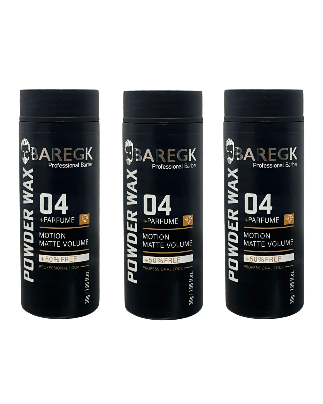 SET DE 3 PROFESSIONAL BARBER POWDER WAX 04 MOTION MATTE VOLUME - BAREGK