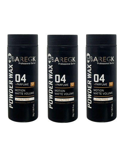SET DE 3 PROFESSIONAL BARBER POWDER WAX 04 MOTION MATTE VOLUME - BAREGK