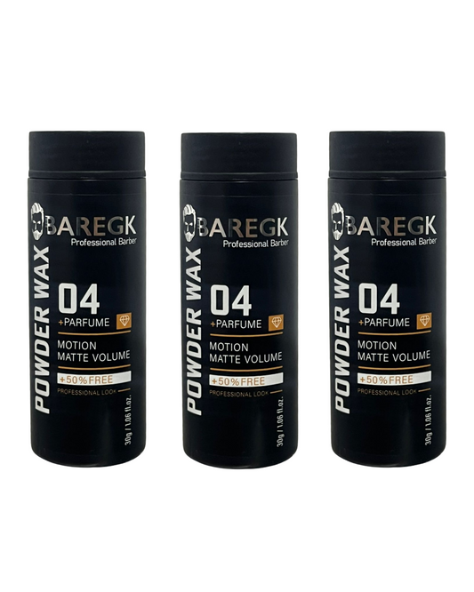 SET DE 3 PROFESSIONAL BARBER POWDER WAX 04 MOTION MATTE VOLUME - BAREGK
